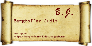 Berghoffer Judit névjegykártya